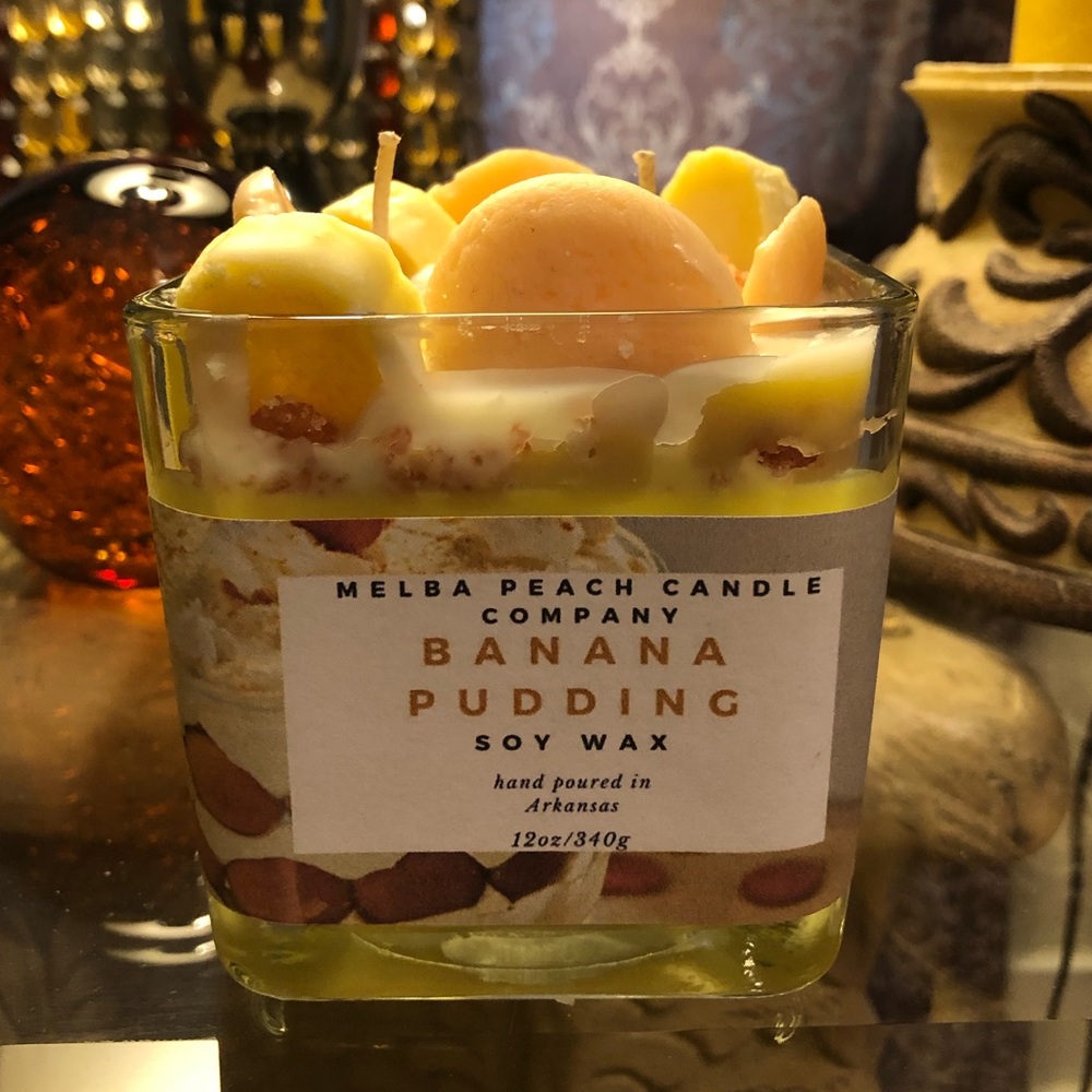 Banana Pudding Soywax Candle (square jar)